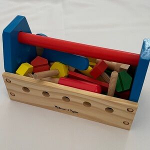 Melissa & Doug Colorful Wooden Tool Set - Red, Blue, Yellow, Green